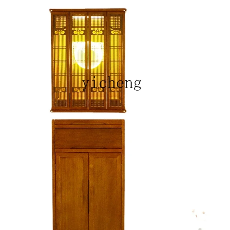 YY Solid Wood Shrine Buddha Cabinet Clothes Closet Altar Altar Buddha Cabinet Shrine with Door Home