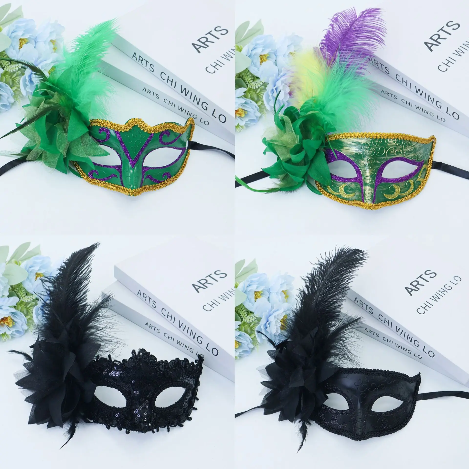 マスク演劇用フラワーマスク仮面舞踏会マスク装飾用男性用写真小道具コスチューム