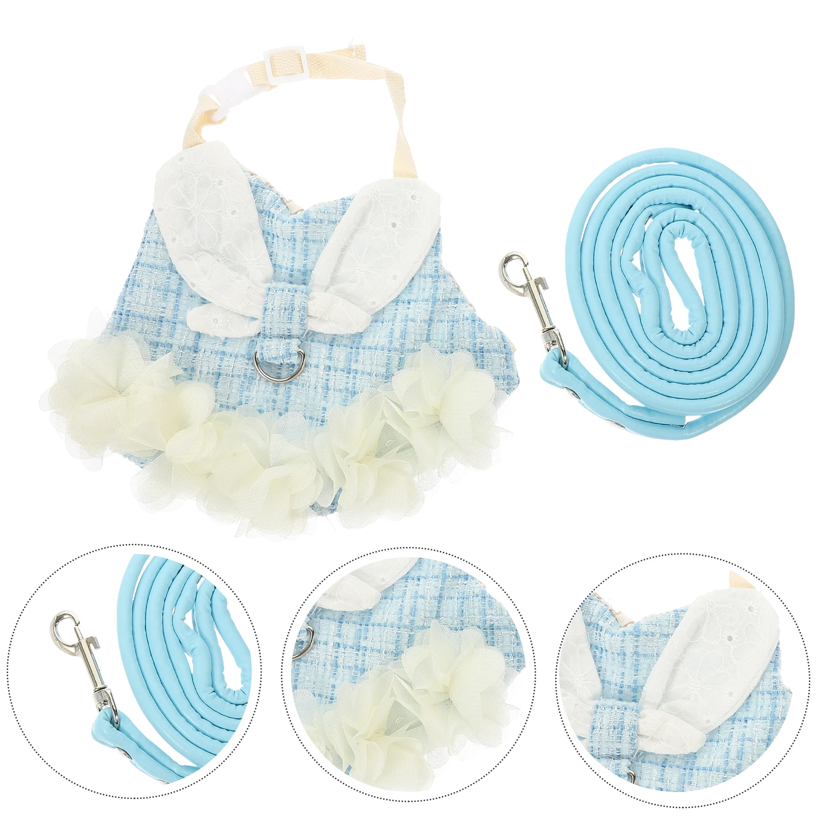 

1 set 1 Set Pet Rabbit Clothes Costume Bunny Harness Leash Adorable Decorative Dress Vest Outdoor Party Wear Sleeveless Durable