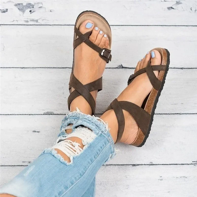 Women Sandals Summer Flip Flops Fashion Rome Shoes Women Classics Platform Wedges Heel Ladies Ankle Strap Gladiator