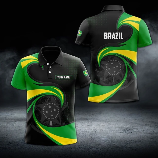 Polo personalizado con grafico de fuego de Brasil para ninos ropa deportiva de gran tamano Jersey suelto de moda Tops casuales de manga corta Verano AliExpress