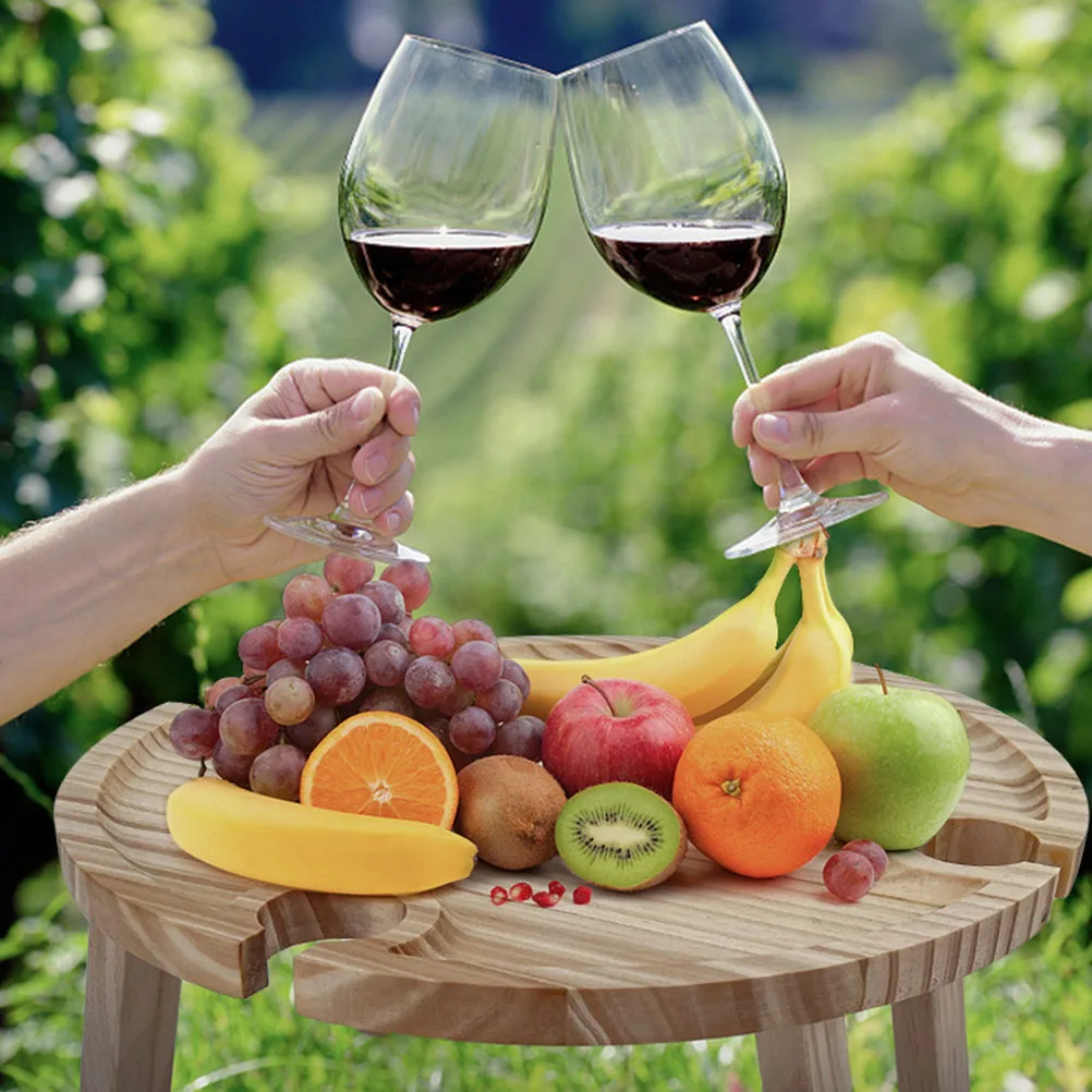 

Wooden Folding Wine Table Portable Picnic Low Table Beach Camping Outdoor Desk