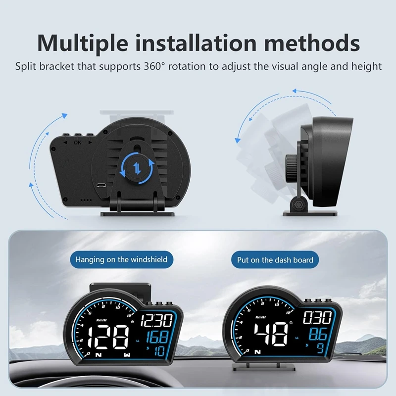 G16 Car GPS Head-Up Display HUD Speedometer Mileage Digital Clock Universal Replacement Accessories