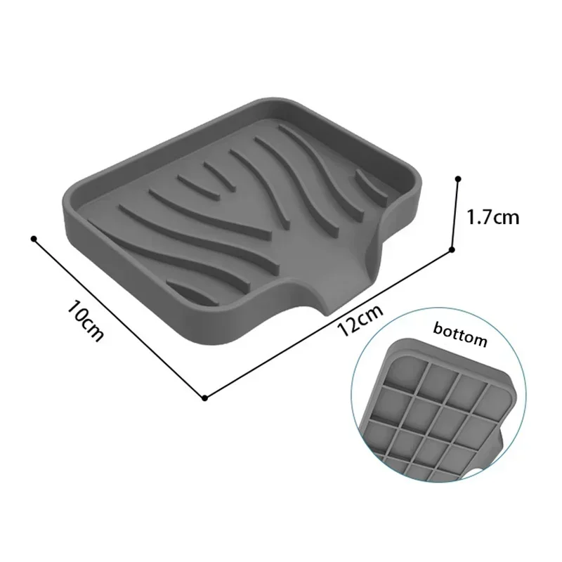 Silicone Drain Soap Box Anti-slip Self Draining Soap Tray Sink Tray Free Punch Drain Rack for Shower Bathroom Kitchen Bathtub