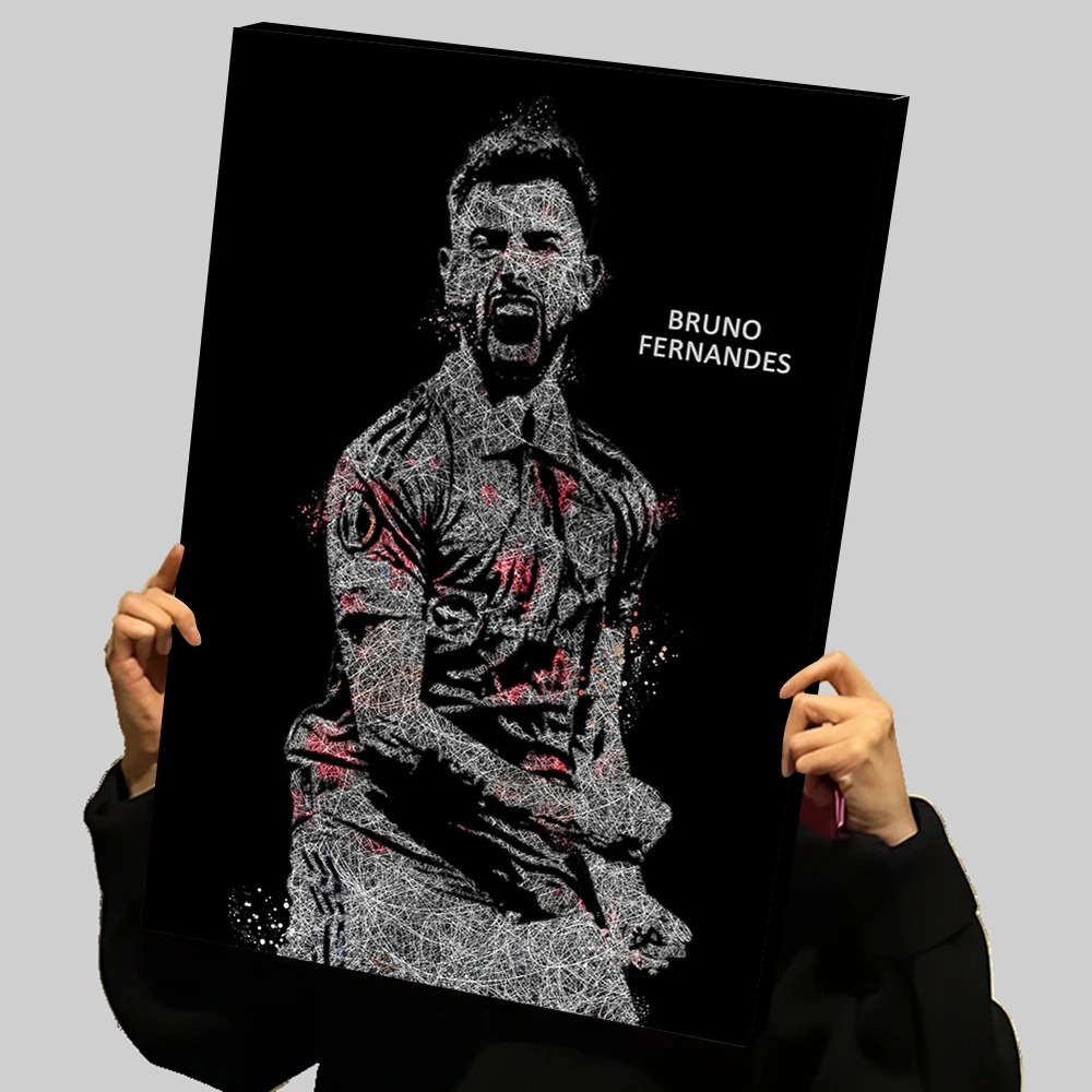 Бруно Фернандес футбольные принты плакат на заказ холст картина настенное искусство современное украшение дома эстетические украшения для комнаты Декор Бруно Фернандес футбольные принты плакат на заказ холст картина настенное искусство современное украшение дома эстетические украшения для комнаты Декор