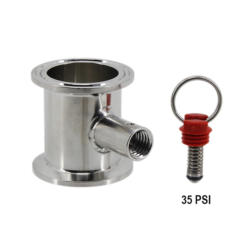 1.5 Inch Tri Clamp Cornelius Type Pressure Relief Valve (PRV) Tube 17/35PSI Homebrew Dry Hopper Parts Conical Accessories