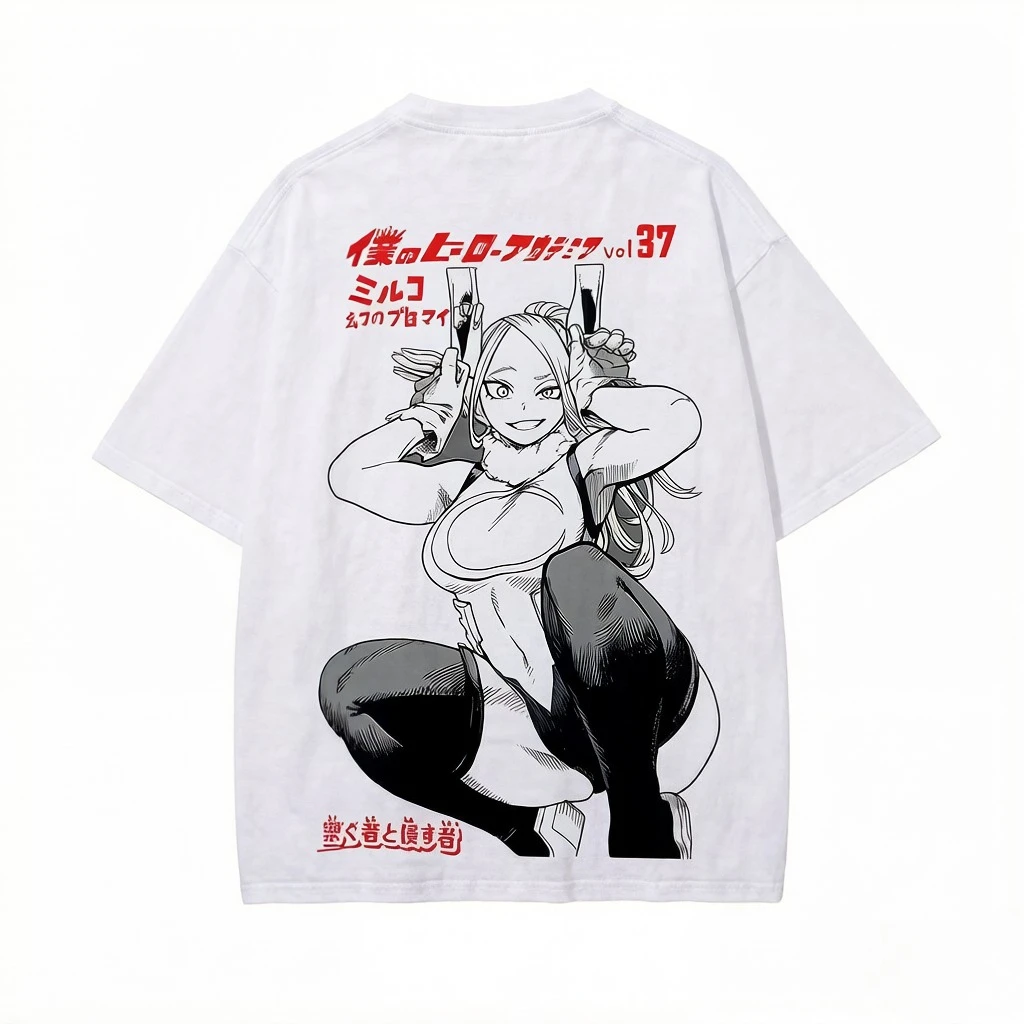 Camiseta Mirko My Hero Academia para Hombre, Diseño Gráfico de Anime y Manga Vol. 37, Algodón, Estilo Urbano, Vintage, con Estampado de Conejo Héroe