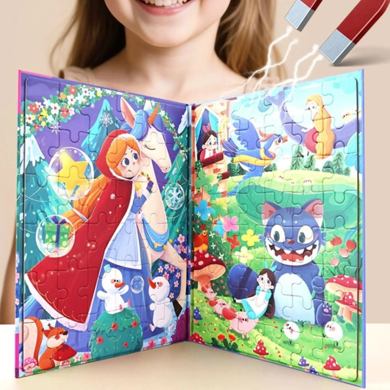 크리 에이 티브 자기 퍼즐 자기 여행 퍼즐 교육 장난감 어린이를위한 책 활동 게임 소년 소녀 도로 여행 자동차 타기