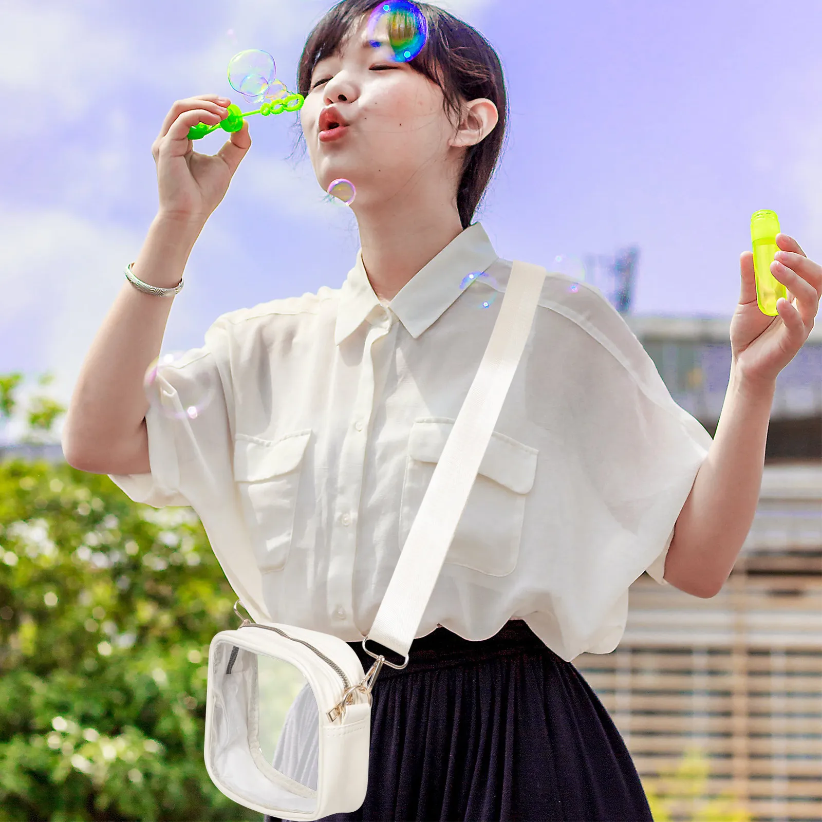 

Прозрачная сумка-кроссбоди на пояс с отстегивающимся ремнем, регулируемым ремешком, прозрачный ПВХ-чехол для музыкальных концертов, спортивных мероприятий, маленькая