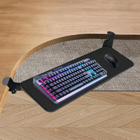 Slide Out Computer Keyboard Drawer Pull Out Keyboard Tray Height Adjustable Mouse Tray for Typing Computer Keyboard & Mouse Tray