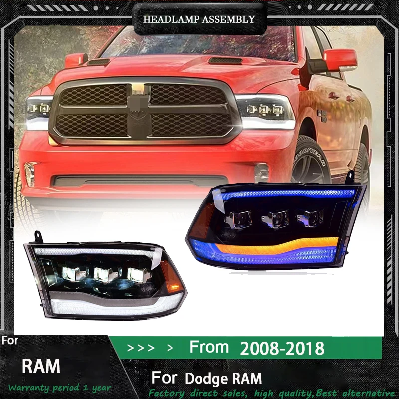 

Head Lamp for Dodge RAM 1500 2500 LED Headlight 2008-2018 Headlights 2500 DRL Turn Signal High Beam Angel Eye Projector Lens
