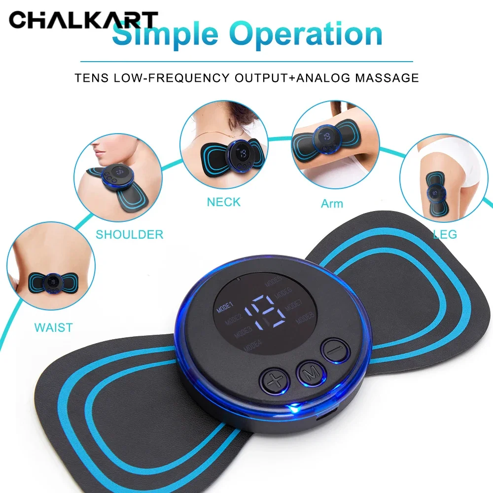 Electric EMS Neck Massager Mini Cervical Back Patch Stimulator Massageador Mat Portable Gel Pad Stickers Slim health Care