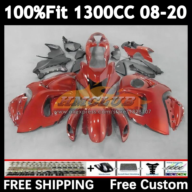 Body For SUZUKI red dark Hayabusa GSXR1300 2008 2009 2010 2011 2012 2013 39No.31 GSX-R1300 GSXR 1300 15 16 17 18 19 Fairing