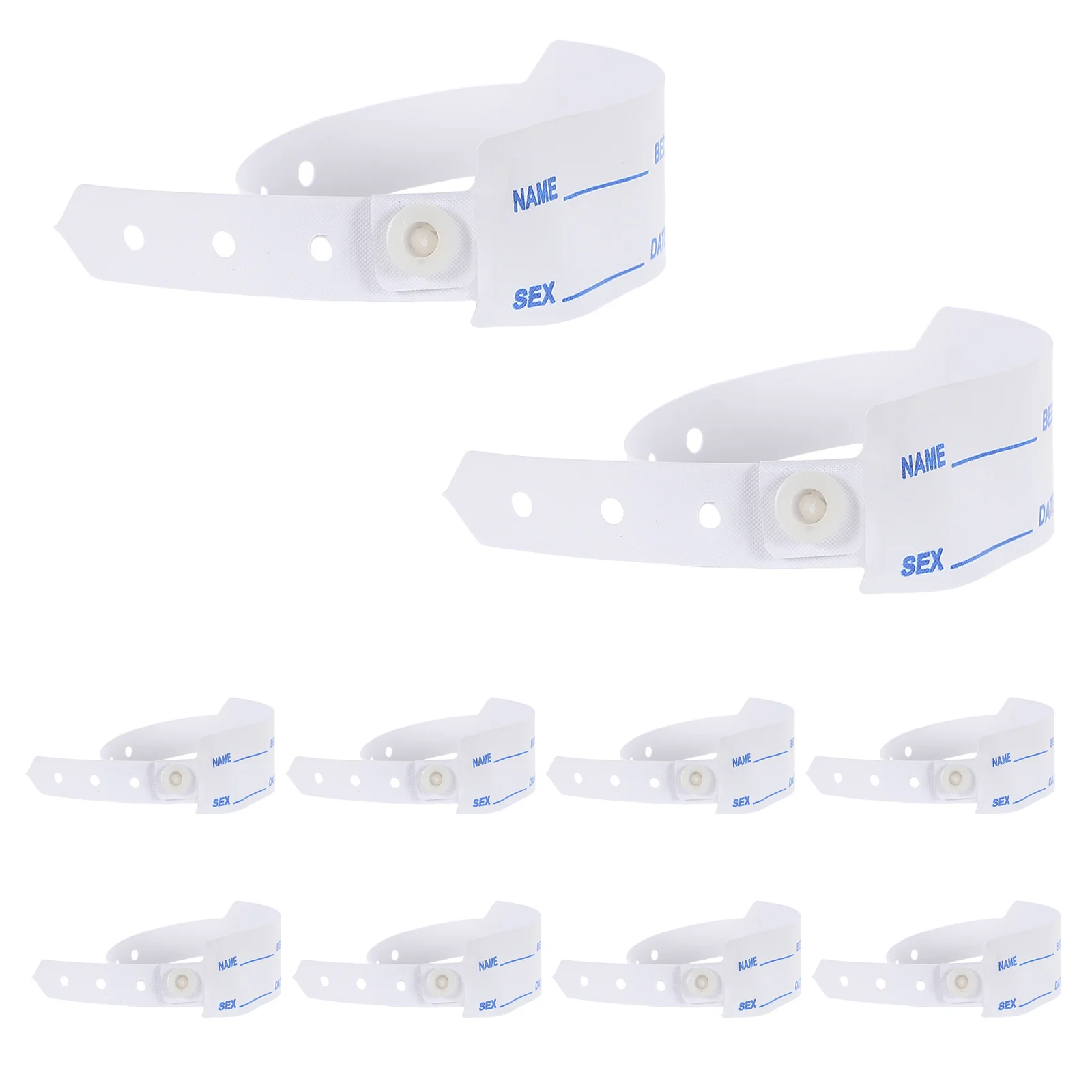 100 Uds pulseras de identificación de pacientes hospitalares pulseras de identificación médica bandas cómodas ajustables impermeables para adultos