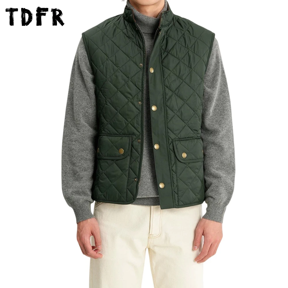 جيب بلون مبطن سترة رجالي ريترو البضائع الخريف الشتاء عادية الوقوف طوق أكمام واحدة الصدر سترة رجل #1