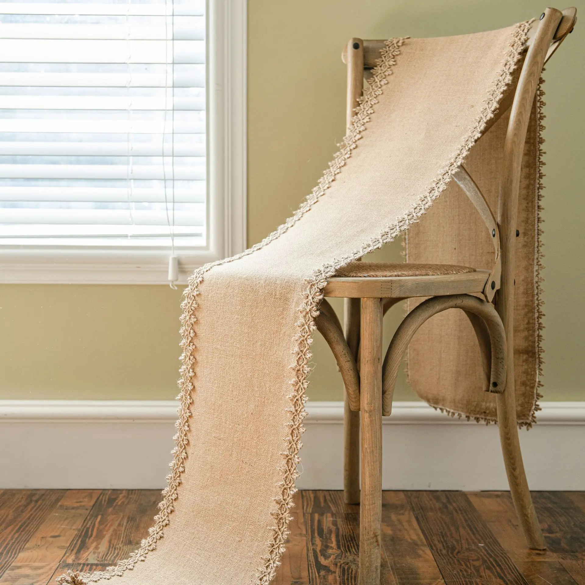 Table Runners Farmhouse Rustic Natural Jute Lace Vintage Country Wedding Birthday Thanksgiving Christmas Party Table Decoration