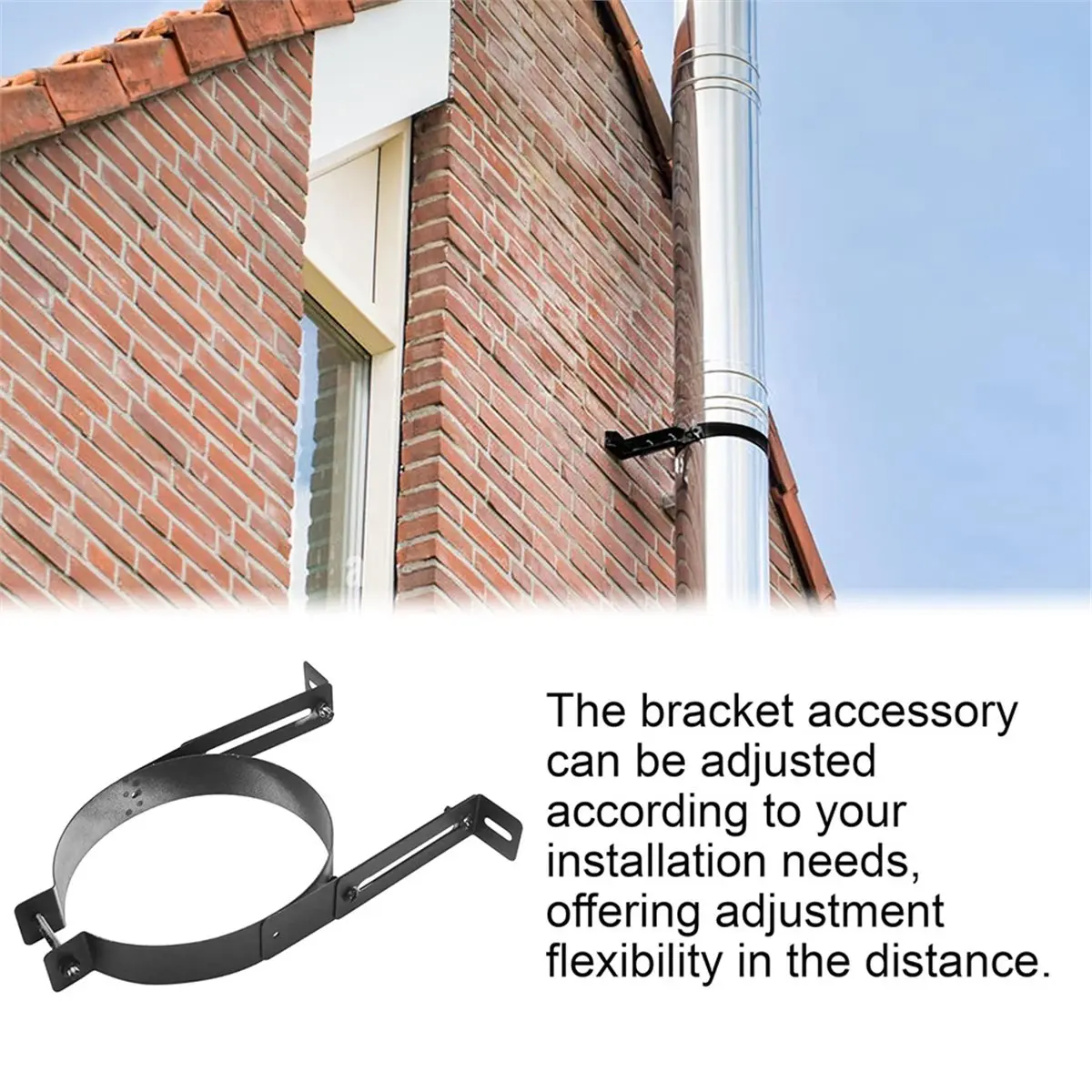 2Pcs 6 Inch Chimney Pipe Support Bracket for Secure Stove Pipe Installation and Venting