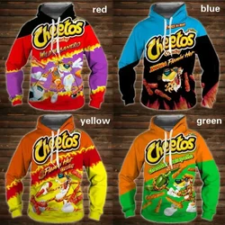 Karikatür 3D Hoodie Cheetos gıda kapşonlu Sweatshir erkek ve kadın uzun kollu kazak boy Haikyuu grafik Hoodies