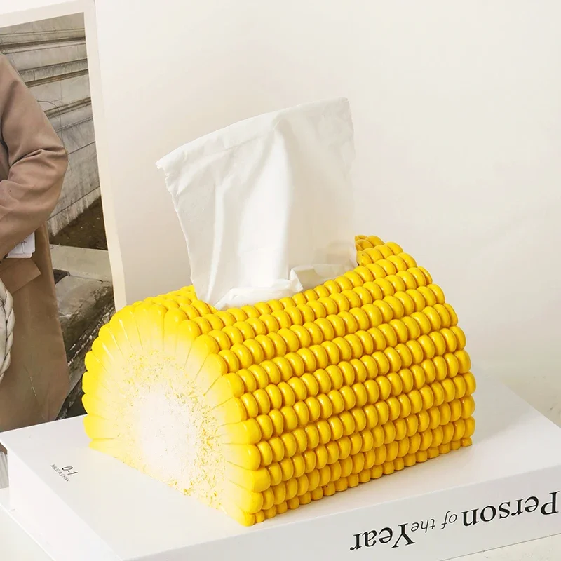 Creative Modern Simple Living Room New Chinese Corn Tissue Box Napkin Paper Box Household Multifunctional Ornament