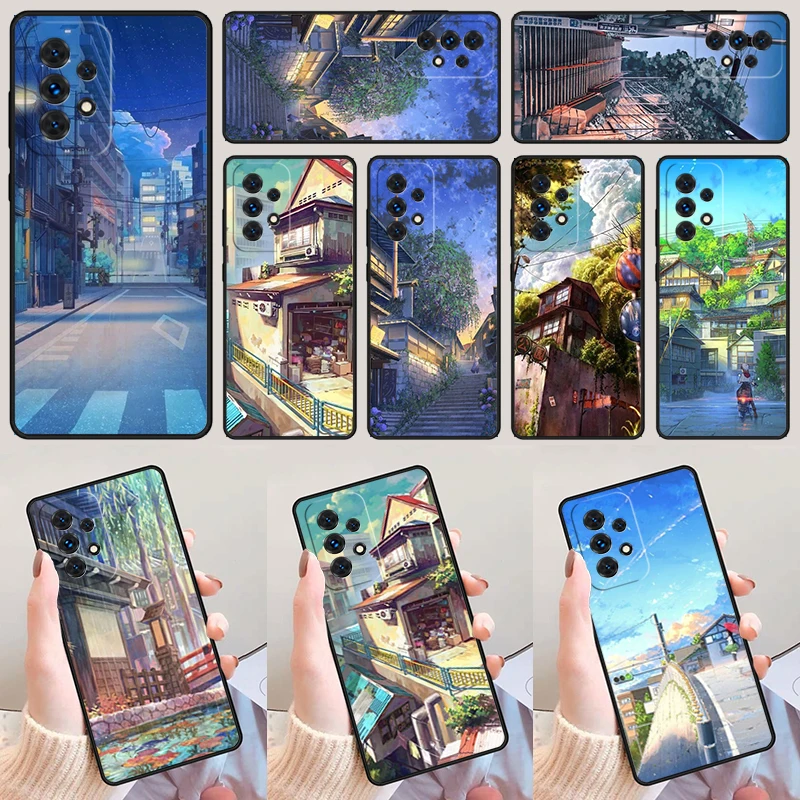 Unique Anime Hand painted House Scenery For Samsung A52 A72 A73 A20e A21S A50 A70 A11 A12 A42 A31 A40 A51 A71 A32 A80 Phone Case