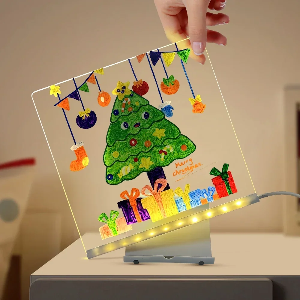 

Luminous Puzzle LED Board for Kids, Acrylic Fluorescent Surface, Fun Night Light Christmas Toy
