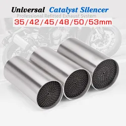 Universal 35/42/45/ 48/50 53mm Motorcycle Front Middle Pipe Catalyst DB Killer Moto Exhaust Muffler Silencer Noise Sound Silence