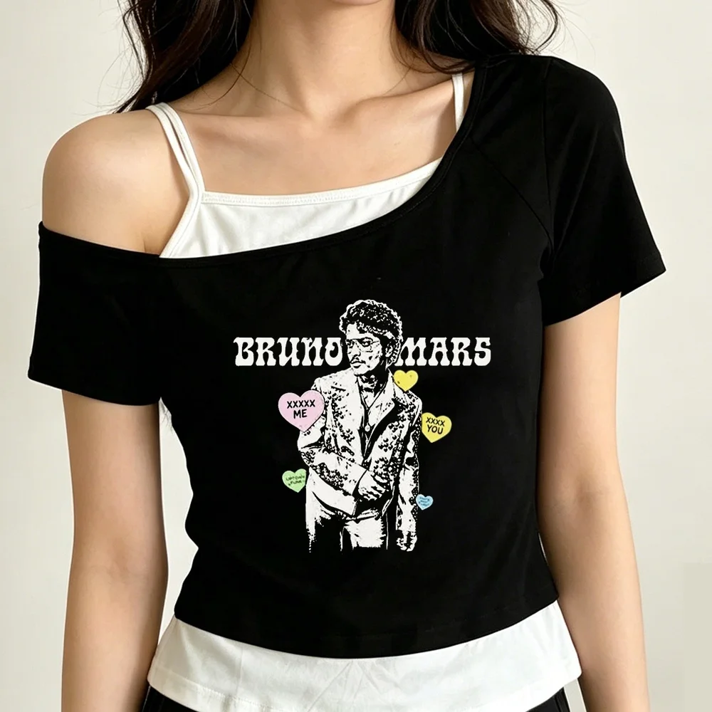 Bruno Mars crop top women clearance sales cheap korean fashion streetwear t shirt alternative  grunge meme harajuku emo