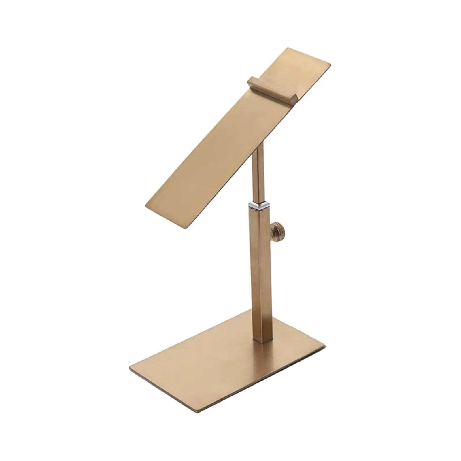 Anti Rust Stainless Steel Shoe Display Rack Adjustable Height Angled Rose Gold Sandal Stand for Shopping Mall Window Retail