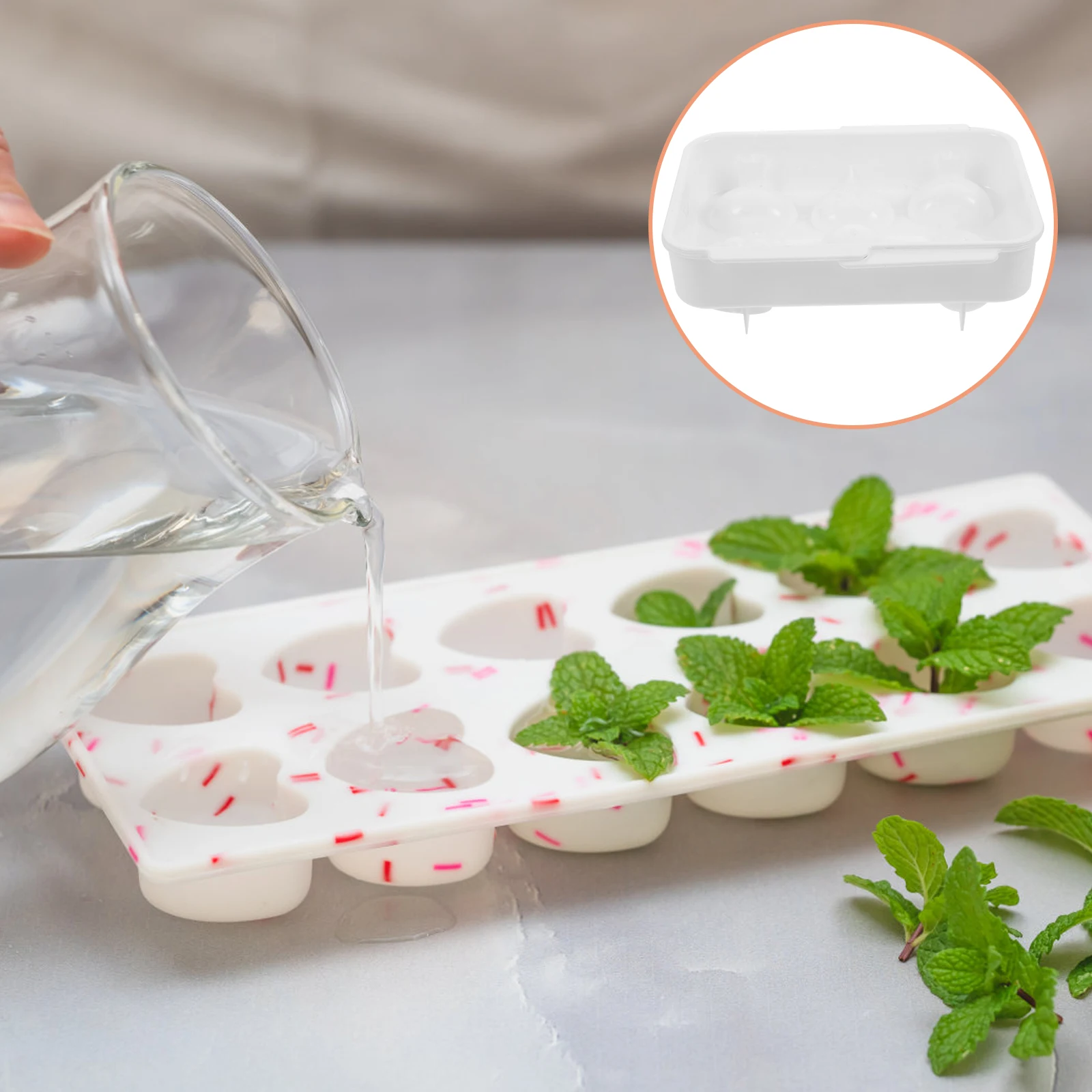 

Fruit Ice Cube Maker Reusable Silicone Mold For Whiskey Soda Juice Freezing Tray Kitchen Supplies Ice Holder