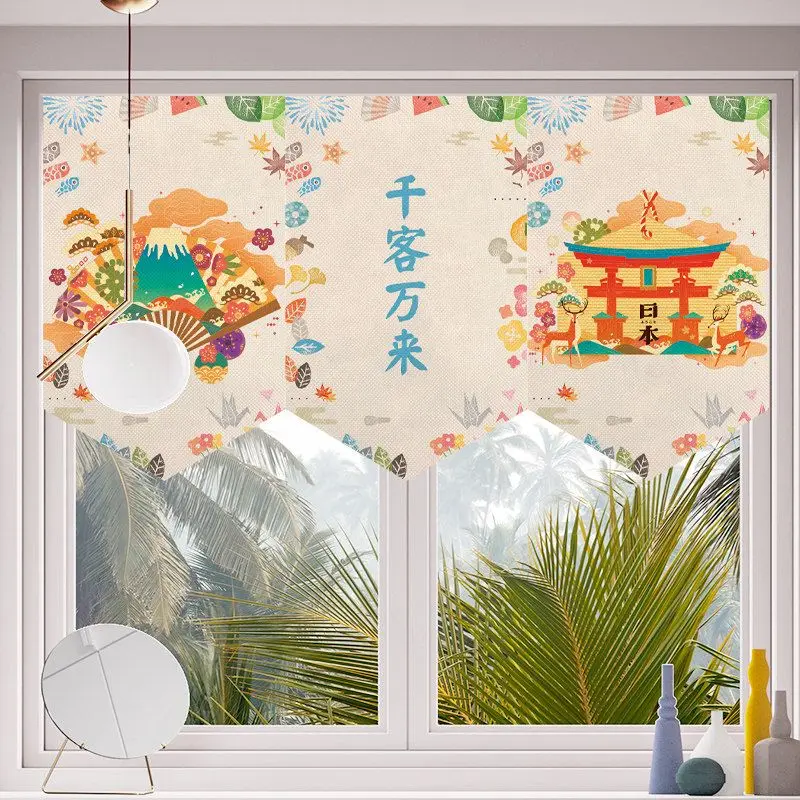 VIKAMA Japanese Ukiyo-e Samurai Daruma Triangle Pennant Hanging Flag Curtain Izakaya Restaurant Shop Window Home Wall Decor
