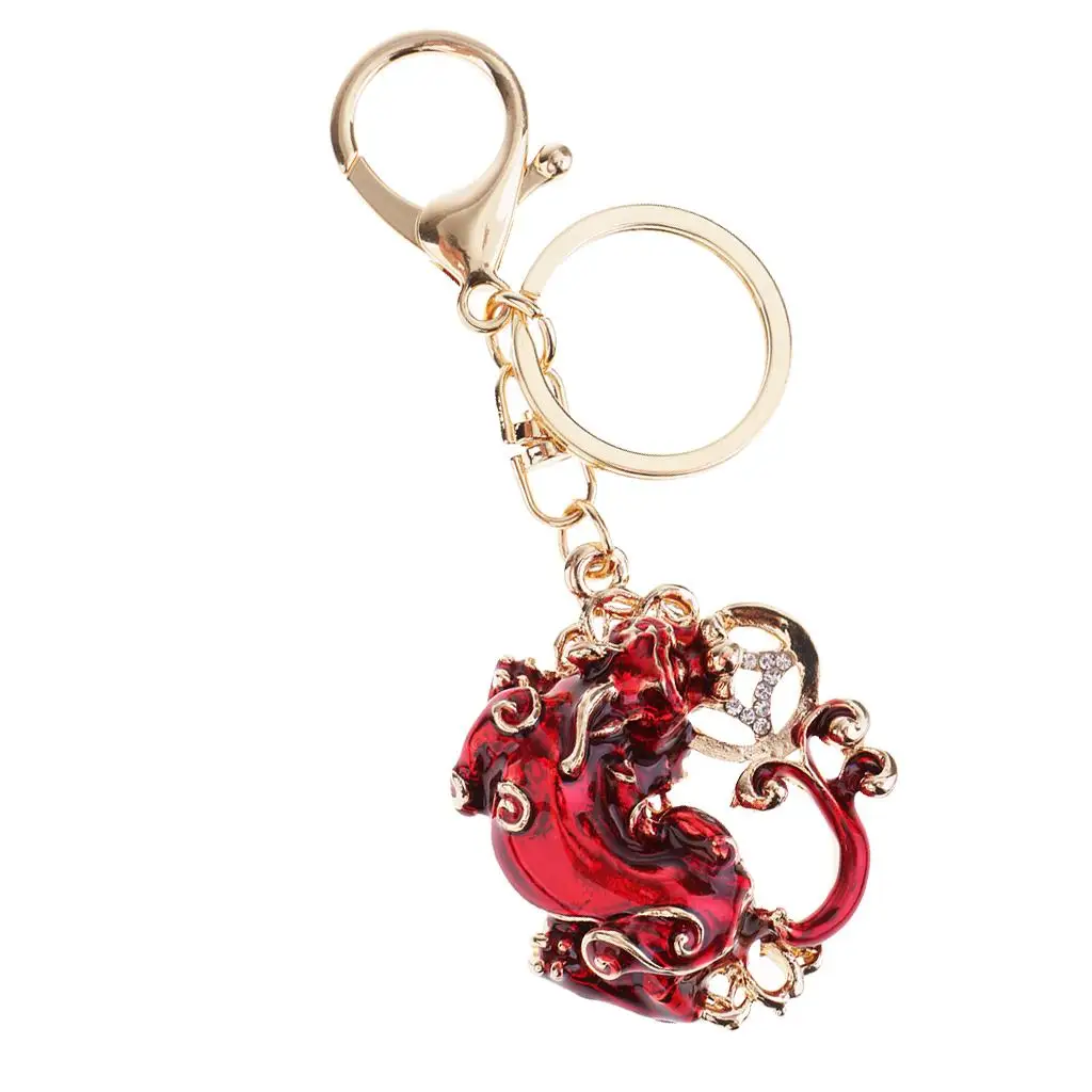 

Handmade Pi Xiu Lucky Keychains to Bring Wealth Fortune Car Bag Key Rings #4