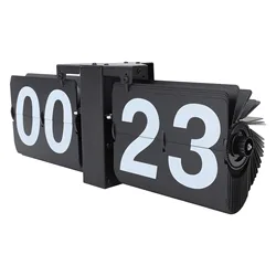 Retro Digital Flip Down Clock 24 Hours Single Sided Minimalist Mechanical Automatic Flip Clock for Home Study Room Office