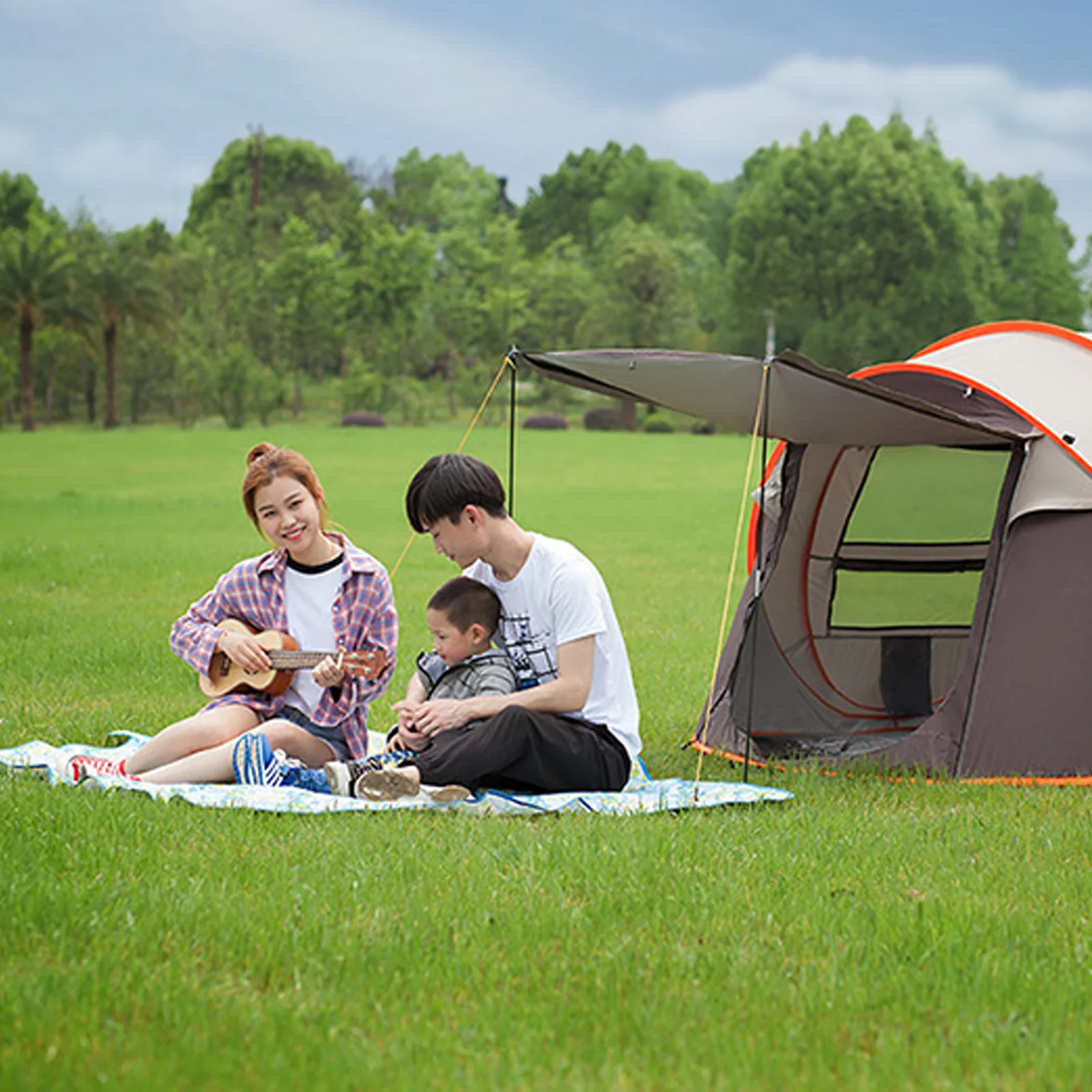 Tapis de Camping Premium 3x3m, 1 pièce, tapis d'extérieur robuste avec couche réfléchissante thermique pour la Protection du sol froid et humide, utilisation toutes saisons