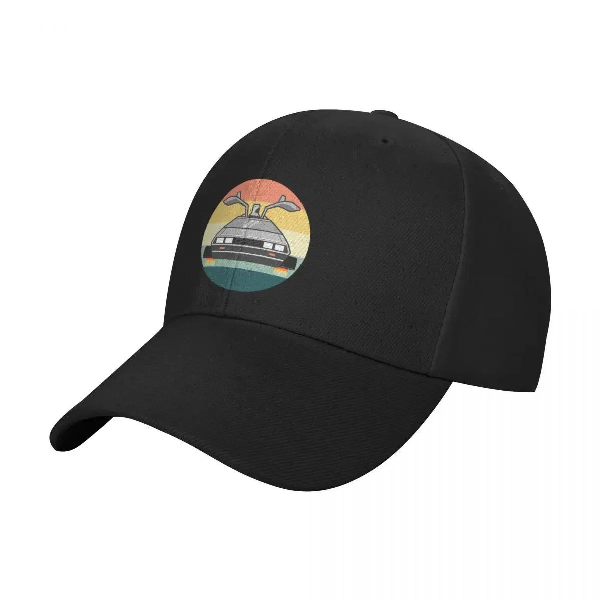 

Back To The Future Delorean Retro Sunset Baseball Cap birthday custom Hat Unique hats Women's Hats Men's