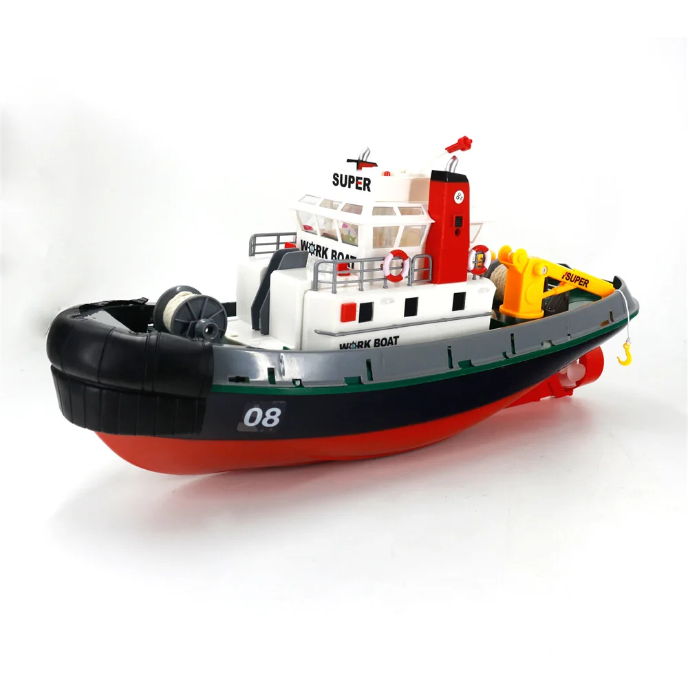 3810 Rc Work Boat 2.4ghz Radio Control Boat Fire Fighting Ship Rescue Spurt Water Fireboat Rc Toy Speedboat Kids Festival Gift