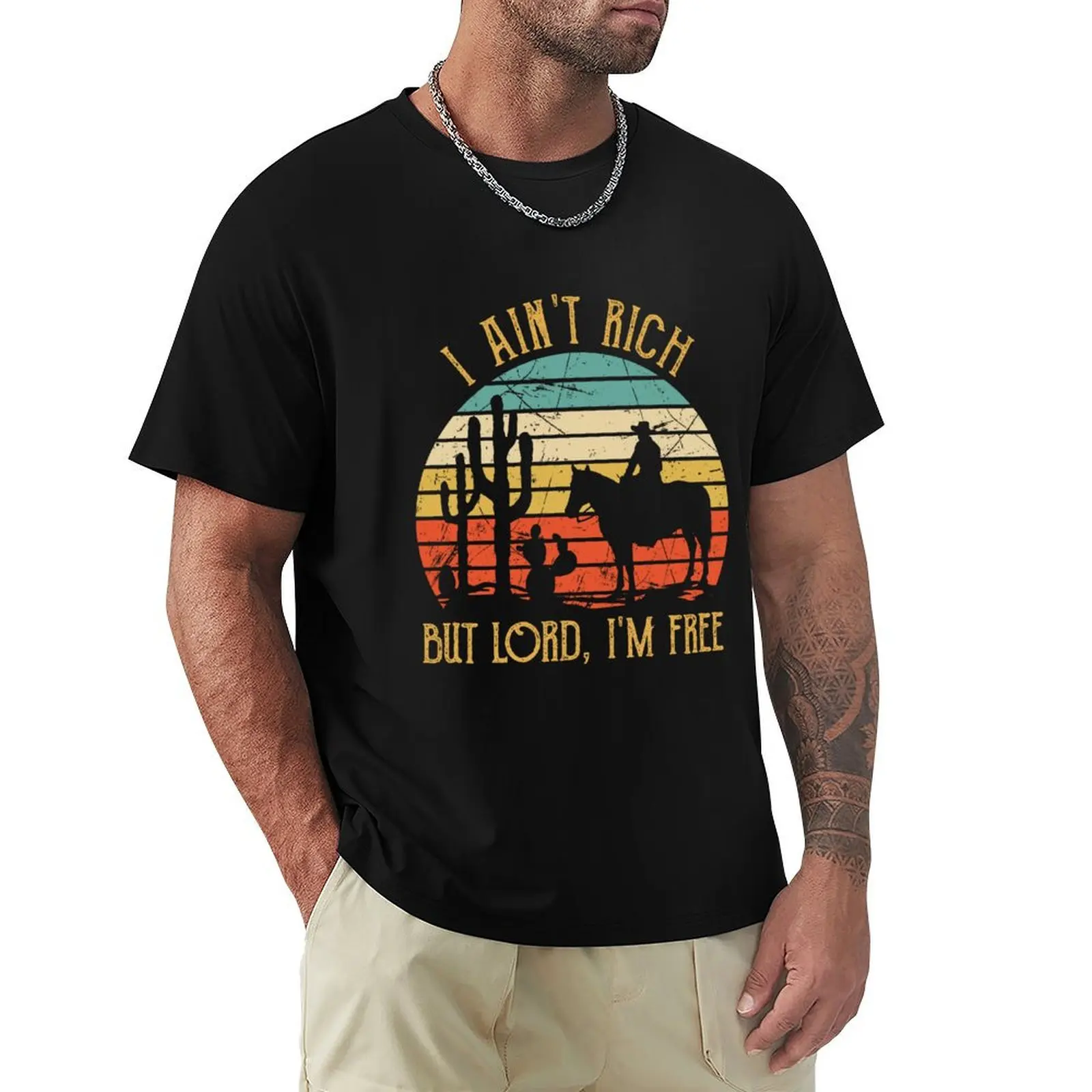 I Ain't Rich Amarillo By Morning Vintage T-Shirt Modern Style Print T-Shirt