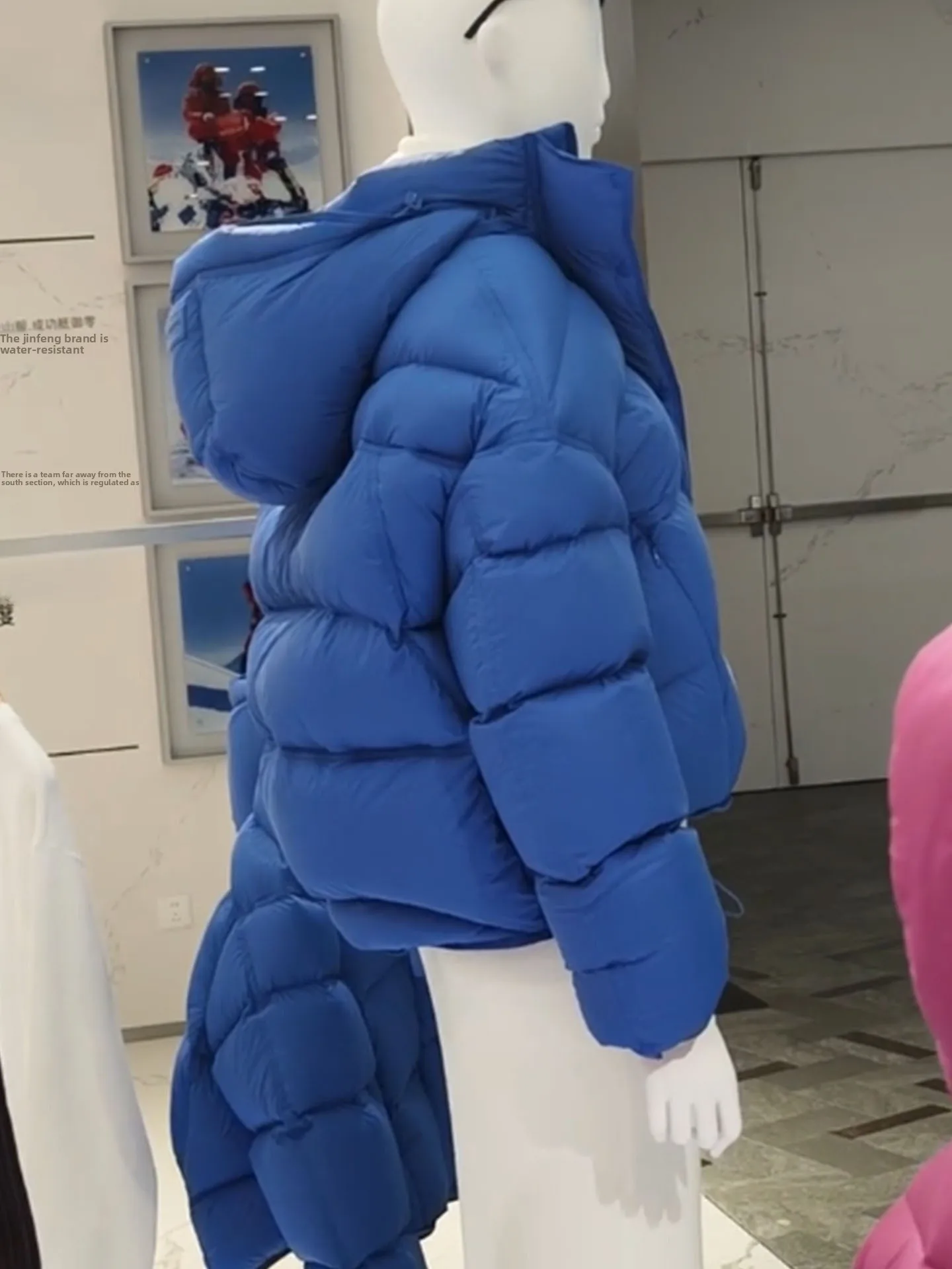 블루 오트 후드 푸퍼 재킷 여성용 테니드 터틀 베이브 슬레 따뜻한 겨울 외투 신상 출퇴근용 슬레