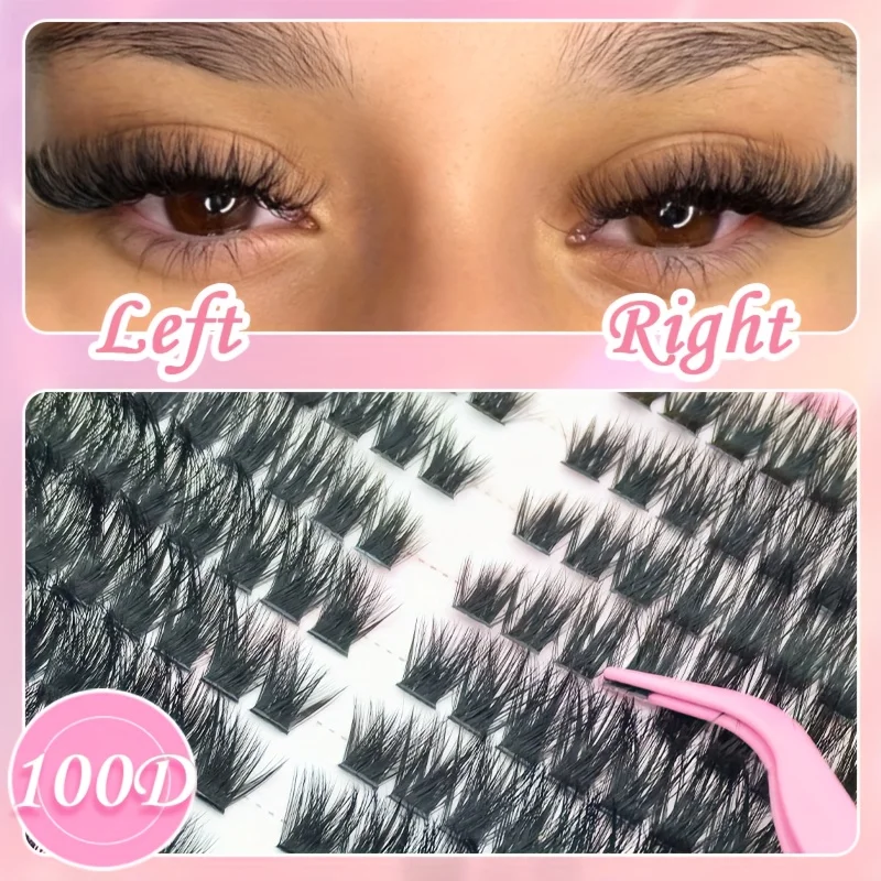 Extra Volume & Length Fluffy Natural Effect Cluster Eyelash Extensions -12 Rows (L-R Independent) Reusable DIY Lash Clusters image 2