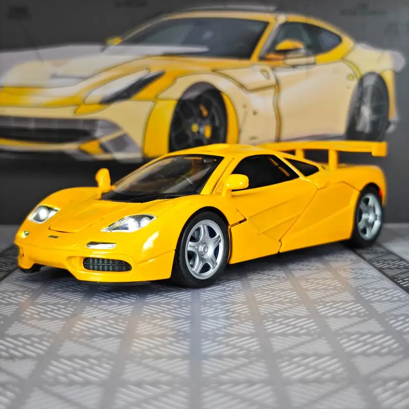 1:32 modelo de carro de liga f1 acústico-óptico puxar para trás portas de brinquedo infantil e capô tronco pode abrir detalhes ricos, acabamento fino