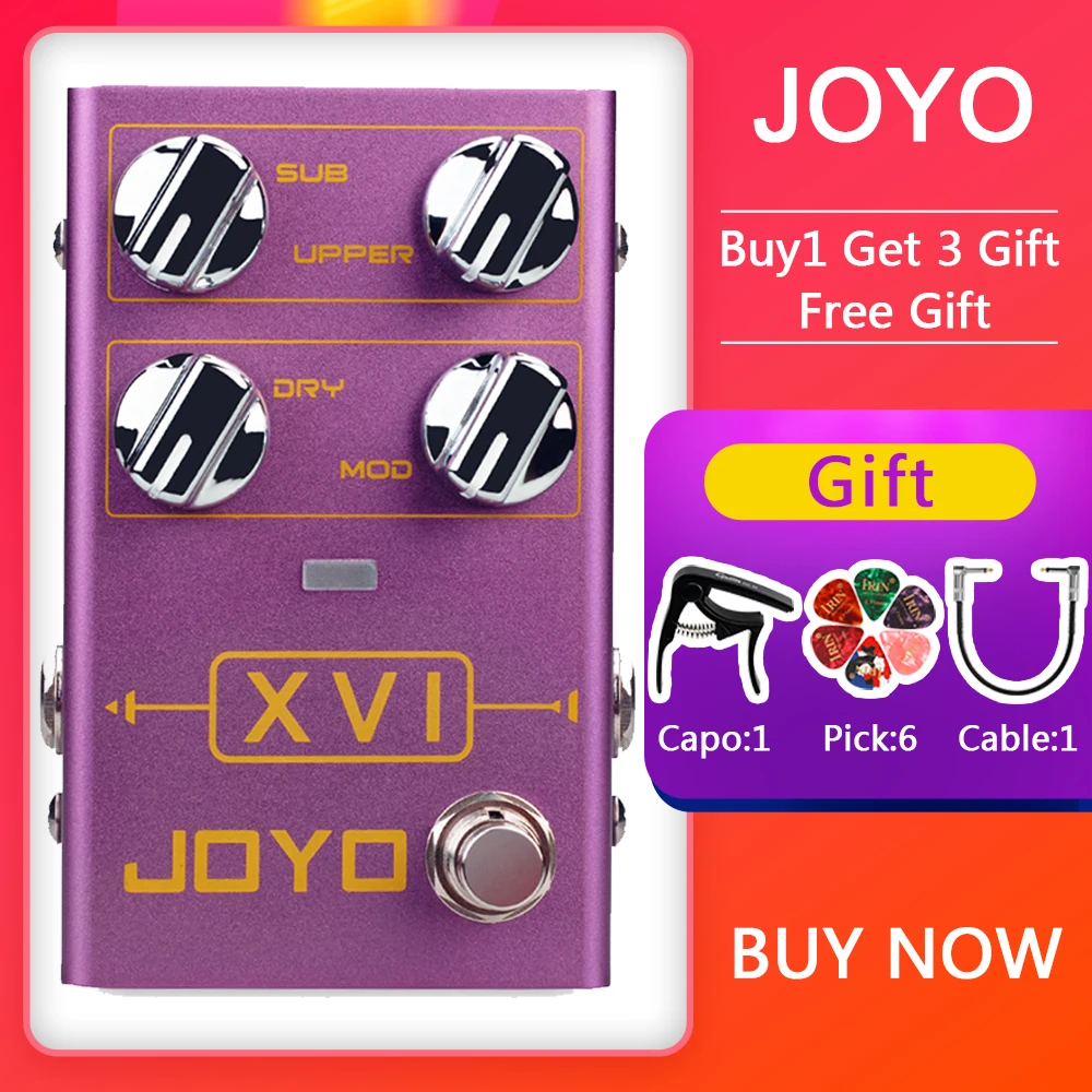 

JOYO Effects Pedal R-13 XVI Octave Pedal Independent Octave-up Octave-down Adjusting with MOD Effects for Electric Guitar Bass