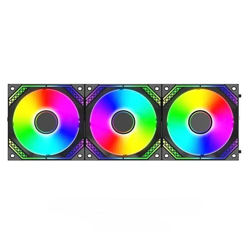 K-12 120Mm Computerkast Draadloze Montage Bouwsteen Rgb Fan Kit, Kabel Gratis Software Smart Pwm Control 5V Argb Zwart/Wit