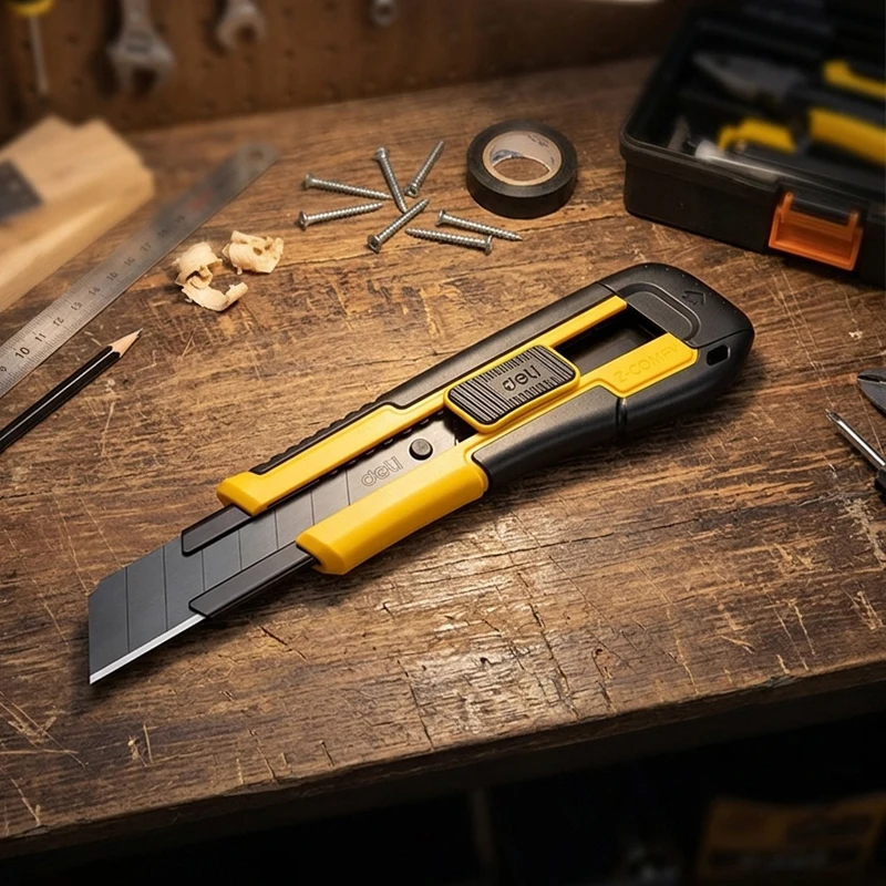 1/2/5 PCS 18mm SK2 Black Blade Utility Knife Heavy Duty ABS Soft Grip Self-locking for Wallpaper Leather Craft DIY Cutting Tool