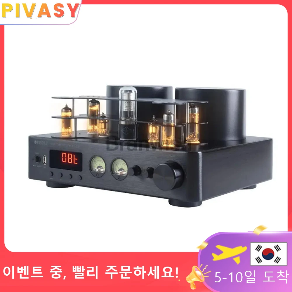 200W+200W High Power Fever Hifi Tube Amplifier Pre-stage Auido Speaker Amplifier Bluetooth 5.0 Support 4-8Ω speaker Home Theater