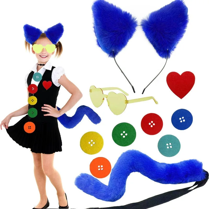 New Japanese Cat Ears Fox Ears Costume with Tail Party Halloween Cosplay Props