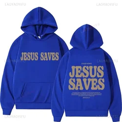 2024 Jesus Save Hoodie Christian Print Clothing Loose Sweatshirt Men Women Retro Fashion Autumn and Winter Long-sleeved Pullover