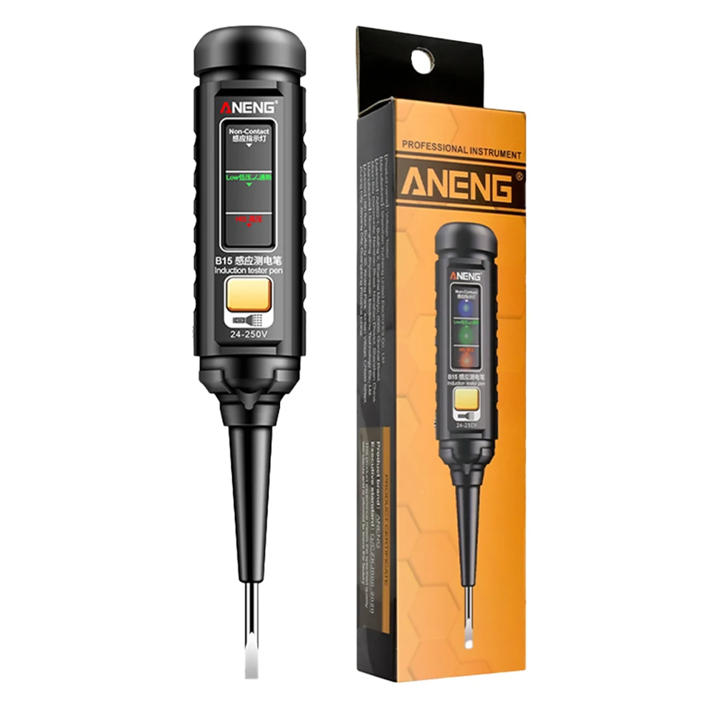 ANENG-B15 Indução Tester Pen, Caneta de Teste Chave De Fenda Eletricista De Uma Palavra, AC Detecção De Tensão, Ferramentas Elétricas, 24-250V