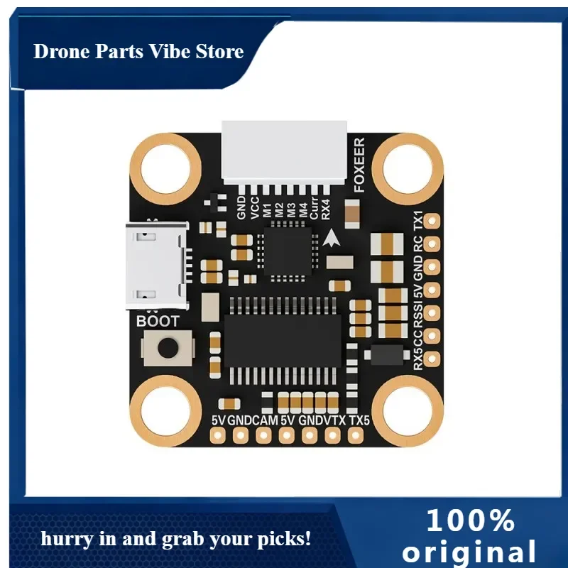

APFoxeer F722 V4 Mini Flight Controller 20*20mm BetaFlight GYRO 2-6S Black Box ESC Telemetry For VISTA HD VTX