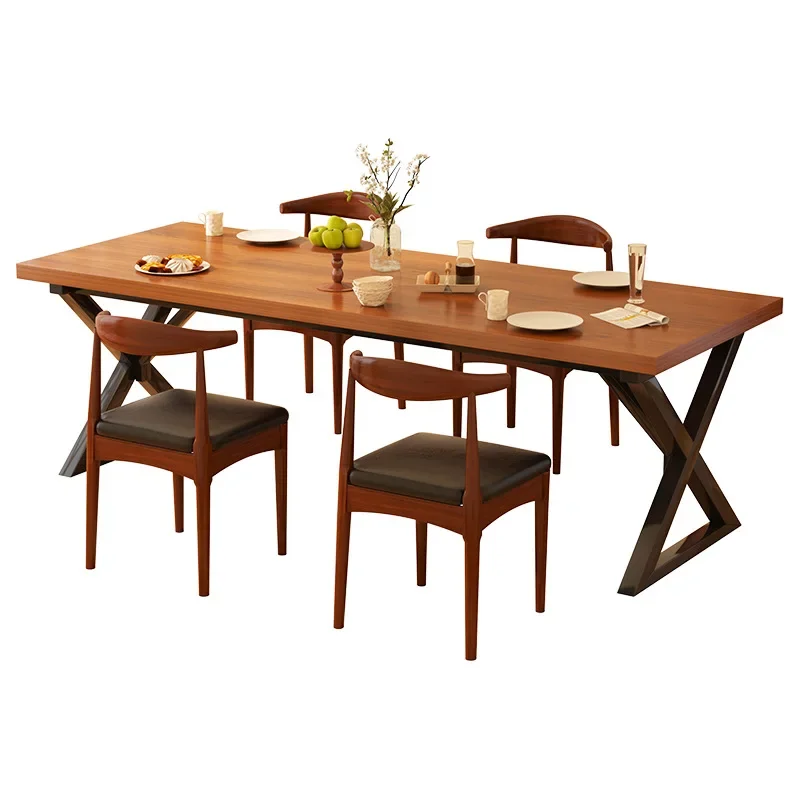 

Retro industrial style restaurant booth barbecue pot shop dining table bar wrought iron table and chair combination