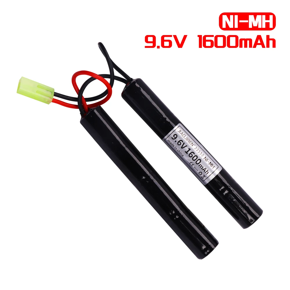แบตเตอรี่ Ni-Mh 2/3A 9.6V 1600mAh แบบ Butterfly สำหรับปืนอัดลม พร้อมหัวต่อ Mini Tamiya สำหรับปืน M110, SR25, M249, M240B, MP5, M14, G36C