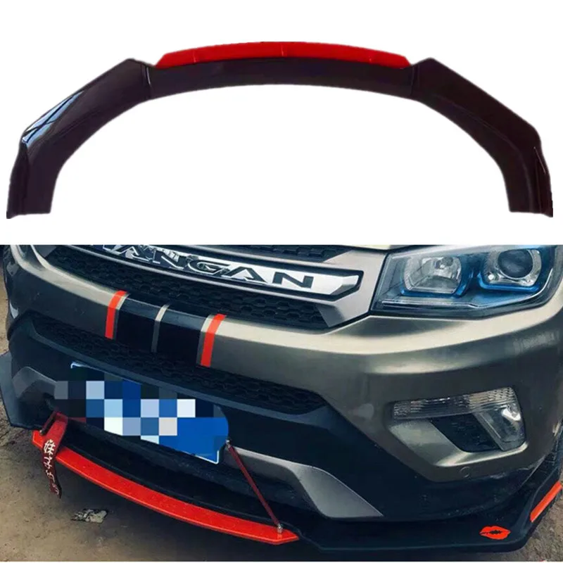 Universal Car Front Bumper Lip Body Kit Spoiler Splitter Diffuser 4PCS Red White Carbon Fiber Canard Splitter ABS Plastic